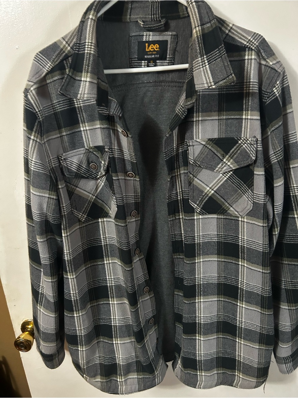 Lee Gray and Black Plaid Button-Down shirt Jacket
